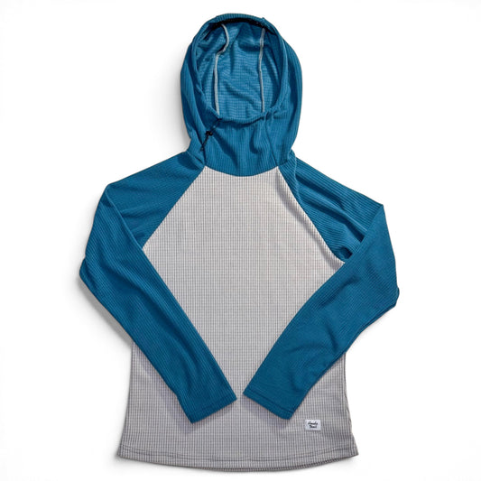 Micro Grid Hoody - Birch/Turquoise