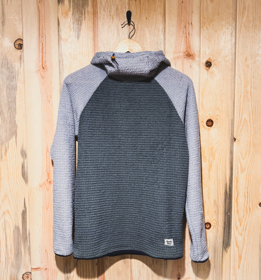 120g Alpha Direct Hoody, Flint and Ice Blue with Navy Trim