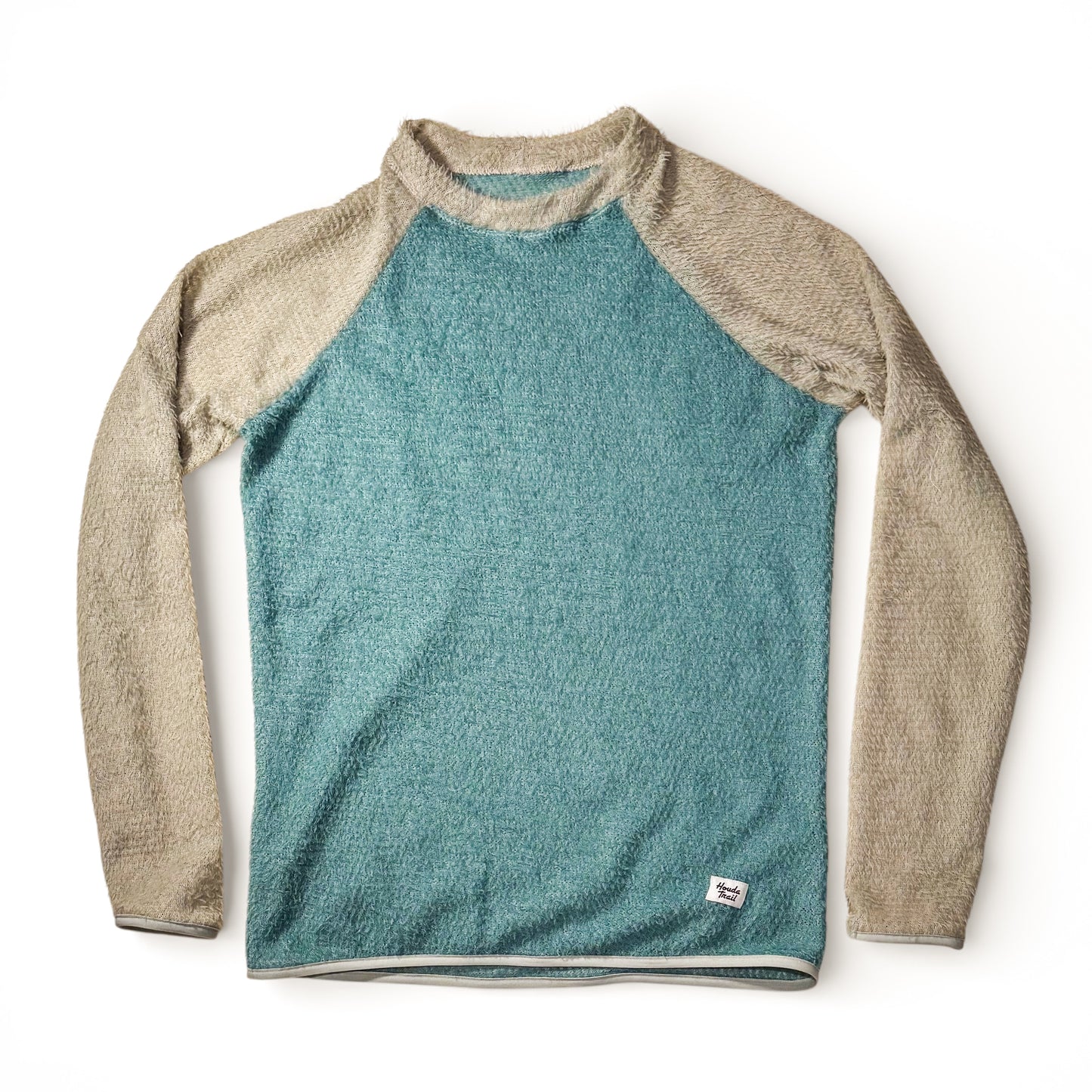 60g Alpha Direct Crewneck Sweater-Seafoam/Tan