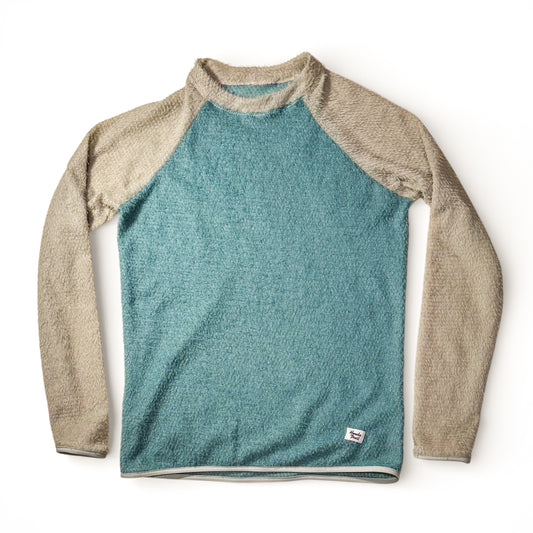 60g Alpha Direct Crewneck Sweater-Seafoam/Tan